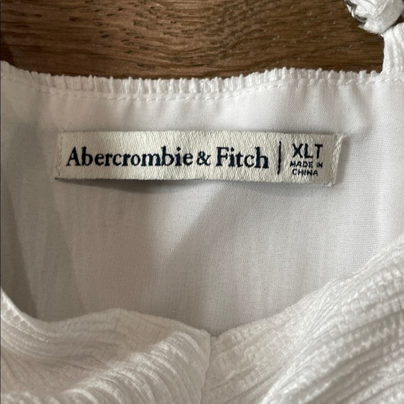 Abercrombie & Fitch White Crinkle Textured Twist-front Mini Dress X-Large Tall - Picture 13 of 14